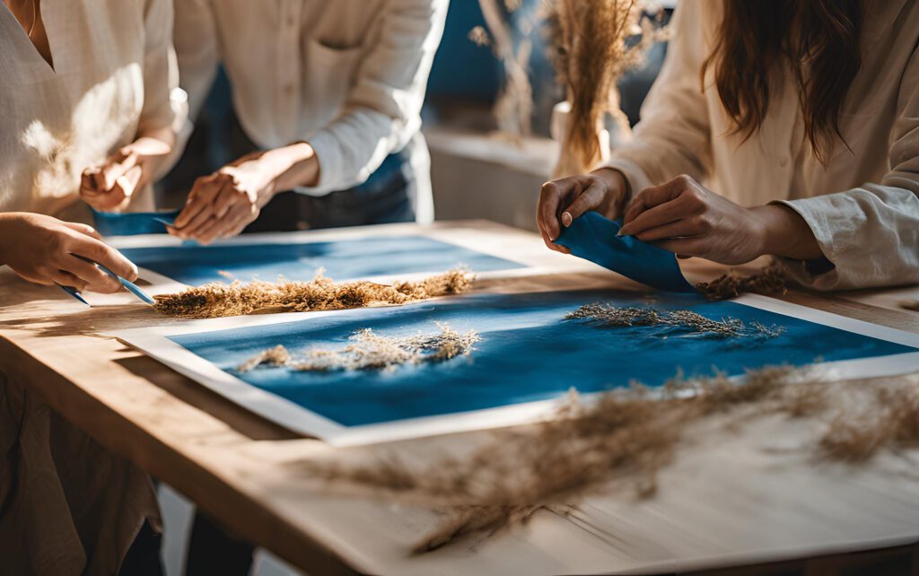 CYANOTYPIE Firmenevent Atelier Blaupause