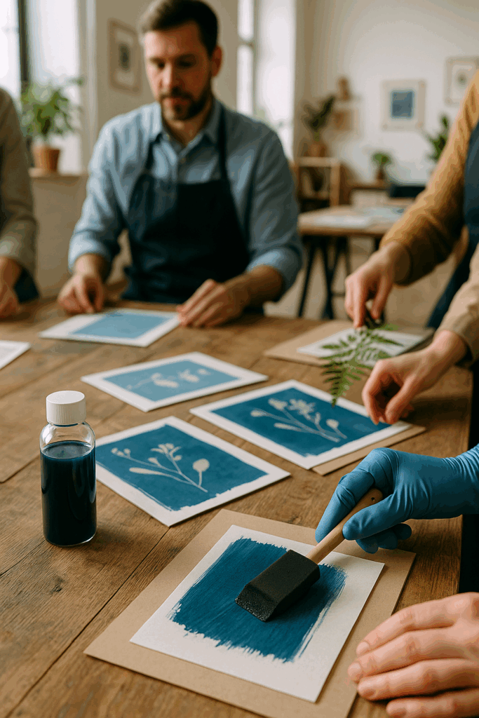 Entfesselt eure Kreativität beim Cyanotypie Workshop im Atelier Blaupause